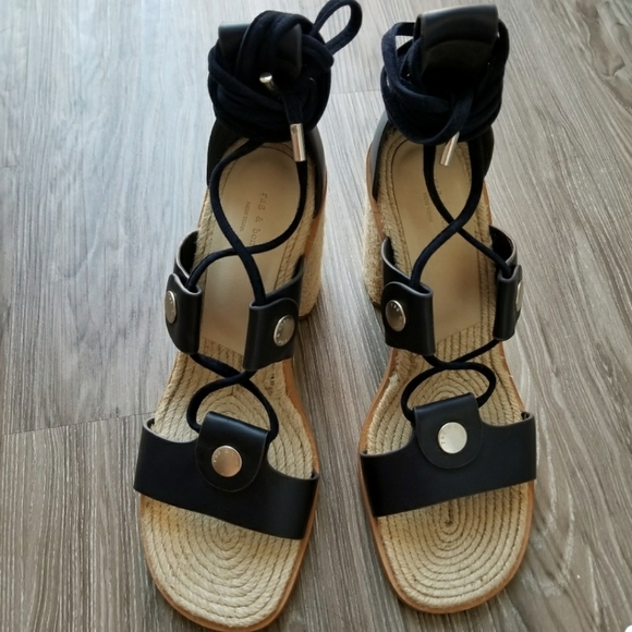 New Rag & Bone Eden Lace-up Sandals - Picture 2 of 5